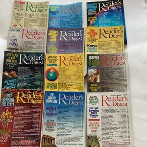 Bundle of Vintage 1990 Readers Digest Magazines 12 Issues Collectable